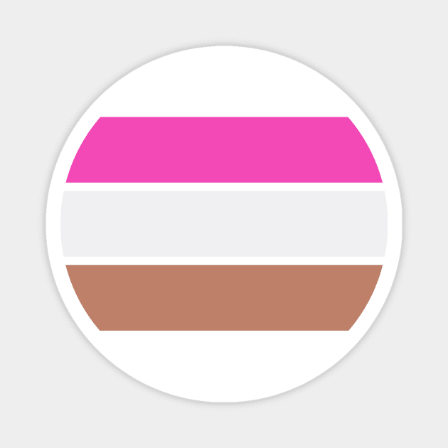 Three Classic Stripes - Pink and Coffee with Cream Magnet by AbstractIdeas